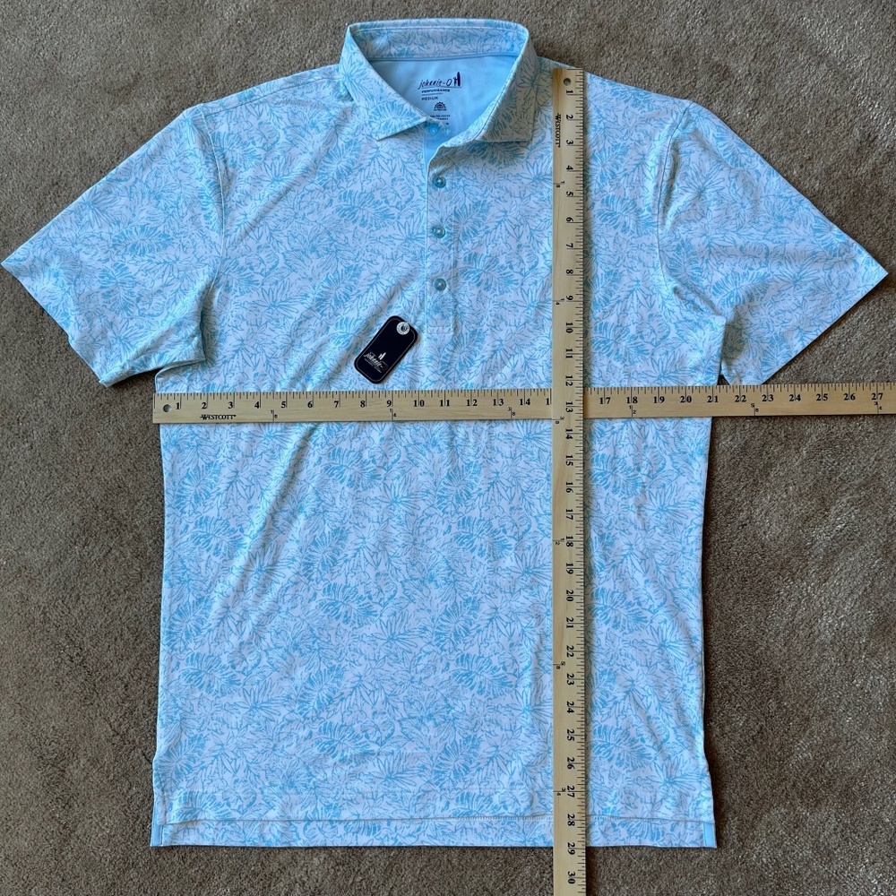 NWT Johnnie-O Performance Mesh Polo - Blue tropical floral